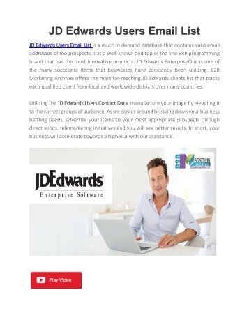 JD Edwards Users Email List | JD Edwards Users Mailing List