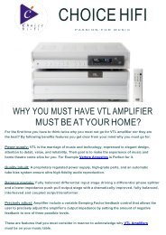 Why You Must Have VTL Amplifier Must Be At Your Home_
