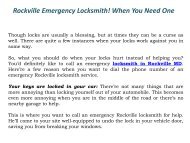 Rockville Emergency Locksmith! When You Need One