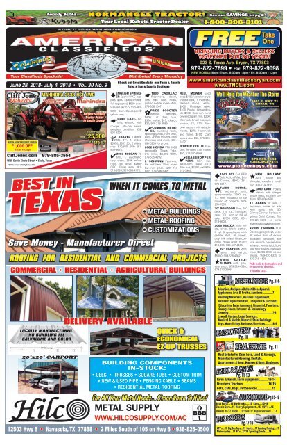 American Classifieds/Thrifty Nickel June 26th Edition Bryan/College Station