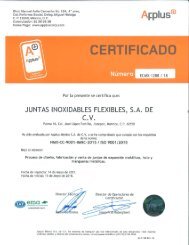 certif. juntas inoxidables flexibles