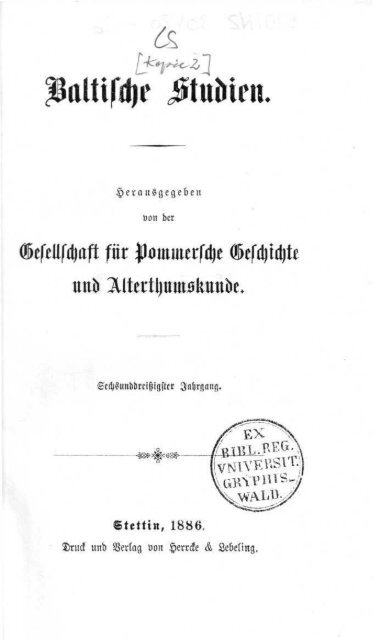 Mische Studien. - Digitalisierte Bestände der UB Greifswald