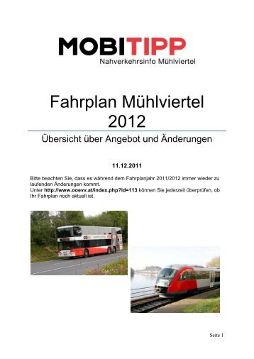 gehts zum Angebot und zu den Änderungen - Verkehrsverbund