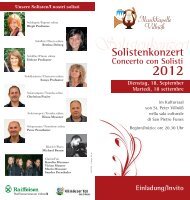 2012 Solistenkonzert Concerto con Solisti - Musikkapelle Villnöß