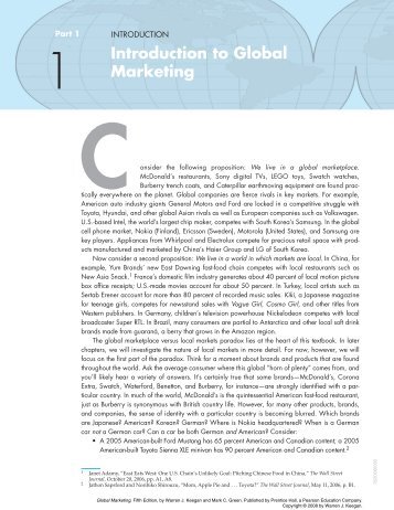 Introduction to Global Marketing - Pearson