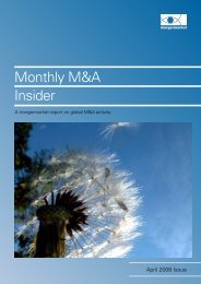 Monthly M&A Insider - Mergermarket