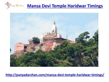 Mansa Devi Temple Haridwar Timings