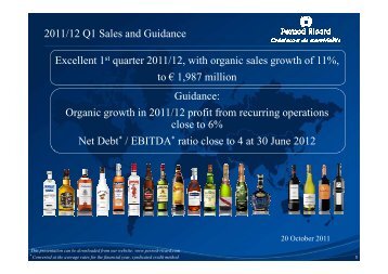 Download the Presentation - Pernod Ricard