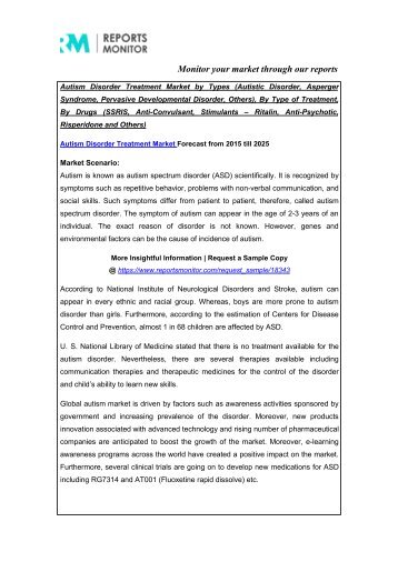 Autism Disorder Treatment Market - PDF