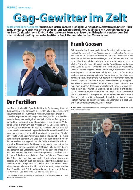 07-2018 WUPPERTAL HEINZ MAGAZIN