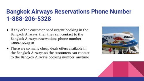 Bangkok Airways Reservations Phone Number 1-888-206-5328