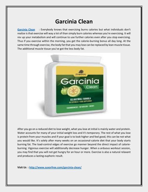 Reduce your Belly Fat with Garcinia Clean