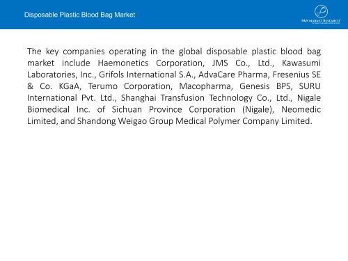 Disposable Plastic Blood Bag Market Research Report