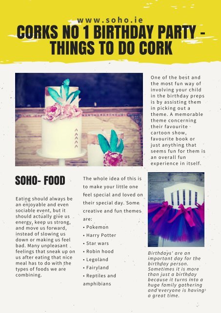 Corks No 1 Birthday Party - Things to do Cork