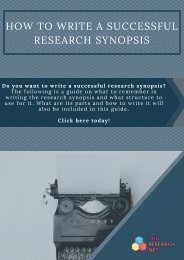 Free PhD Synopsis Writing Sample