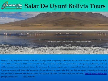 Salar De Uyuni Bolivia Tours