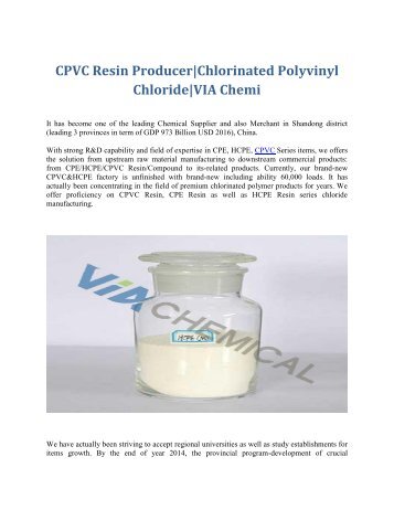 CPVC Resin Producer