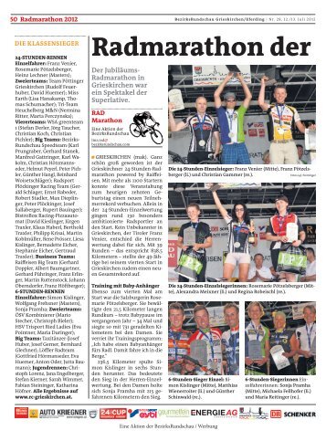 Radmarathon der Rekorde in - RC Grieskirchen