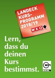 WIFI Landeck Kursprogramm 2018 2019