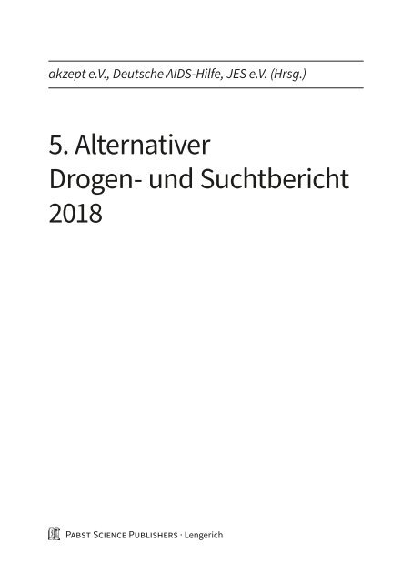 5. Alternativer Drogen- und Suchtbericht