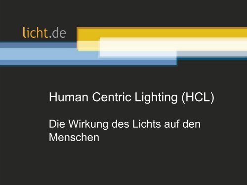 Präsentation: Human Centric Lighting