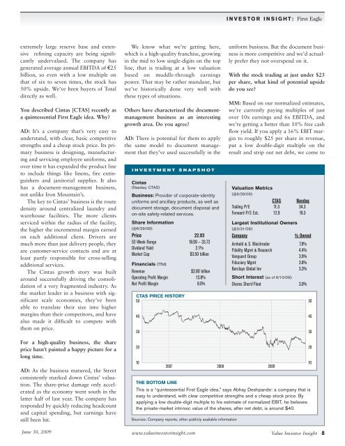 Inside this Issue - First Eagle Funds