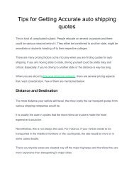 Tips for Getting Accurate auto shipping quotes