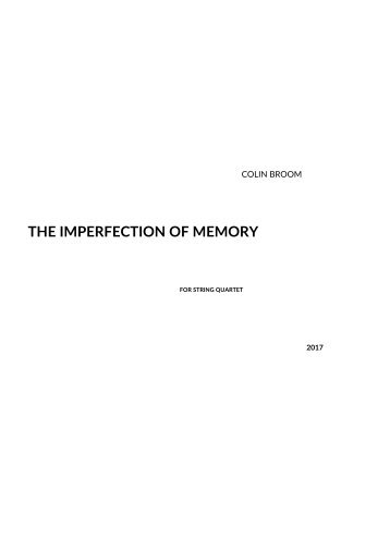 Colin Broom_The Imperfection of Memory