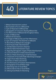 Literature Review Advertising Topics