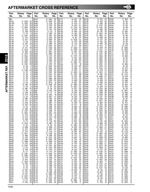 Walbro Cross Reference Chart