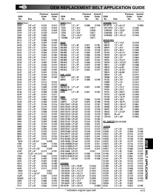 Walbro Cross Reference Chart