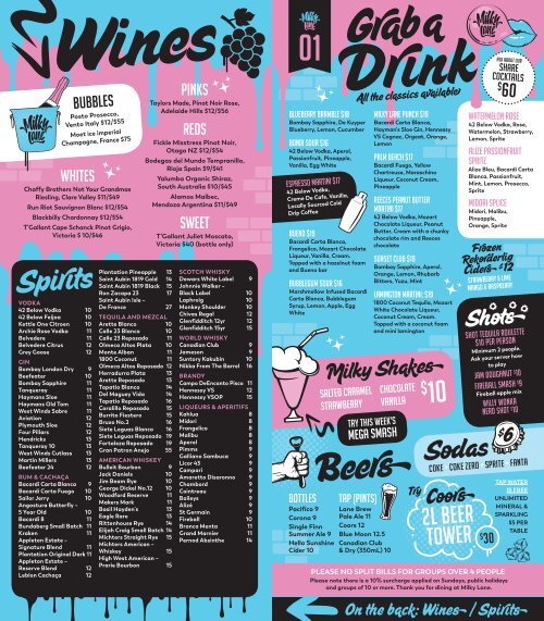 Milky lane menu deals