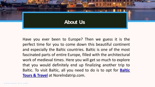 Baltic Tours & Baltic Travel | NorlendaTrip