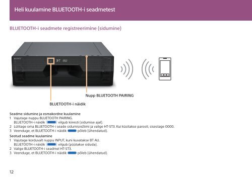 Sony HT-ST3 - HT-ST3 Mode d'emploi Estonien