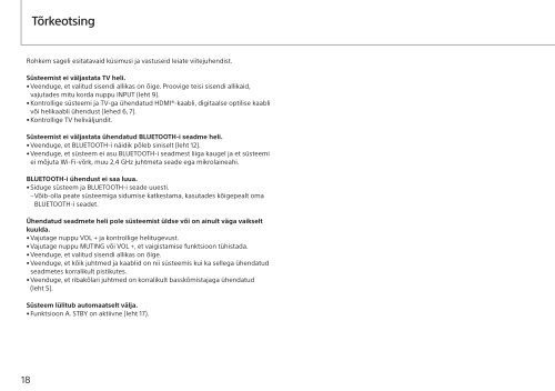 Sony HT-ST3 - HT-ST3 Mode d'emploi Estonien