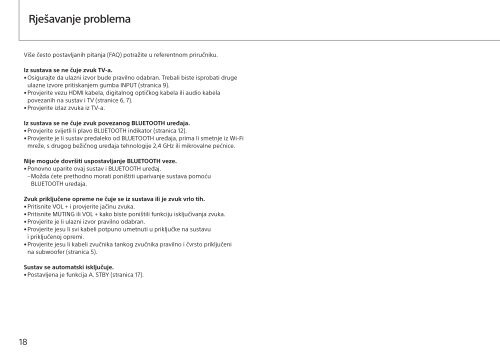 Sony HT-ST3 - HT-ST3 Mode d'emploi Croate