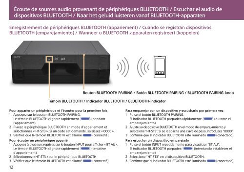 Sony HT-ST3 - HT-ST3 Consignes d&rsquo;utilisation Espagnol