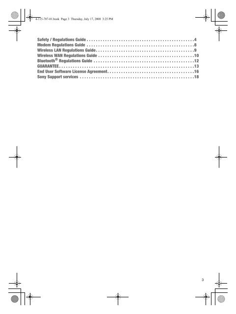 Sony VGN-NS11M - VGN-NS11M Documents de garantie Anglais