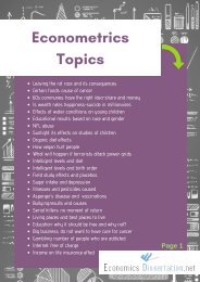 Topics for Econometrics Research Papers