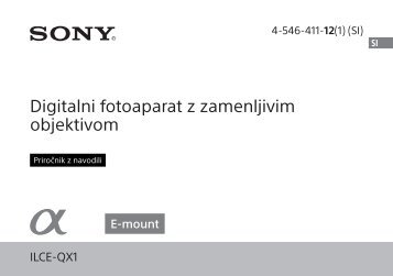 Sony ILCE-QX1 - ILCE-QX1 Mode d'emploi SlovÃ©nien