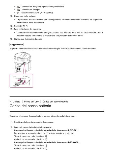 Sony ILCE-QX1 - ILCE-QX1 Manuel d'aide Italien