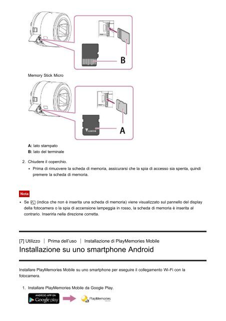 Sony ILCE-QX1 - ILCE-QX1 Manuel d'aide Italien