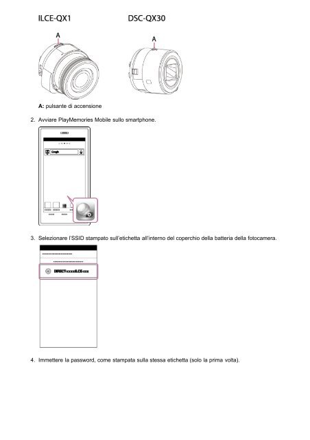 Sony ILCE-QX1 - ILCE-QX1 Manuel d'aide Italien