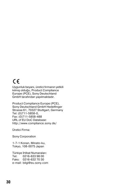 Sony DSC-S930 - DSC-S930 Consignes d&rsquo;utilisation Turc
