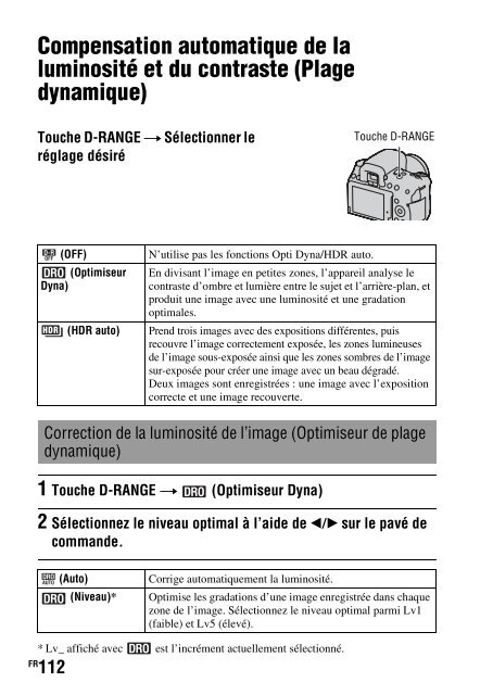 Sony DSLR-A560 - DSLR-A560 Consignes d&rsquo;utilisation