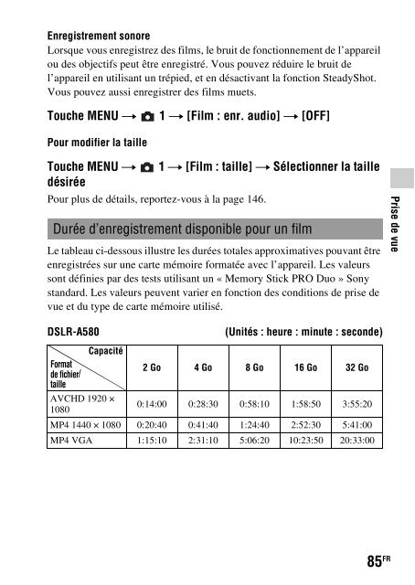 Sony DSLR-A560 - DSLR-A560 Consignes d&rsquo;utilisation