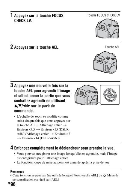 Sony DSLR-A560 - DSLR-A560 Consignes d&rsquo;utilisation