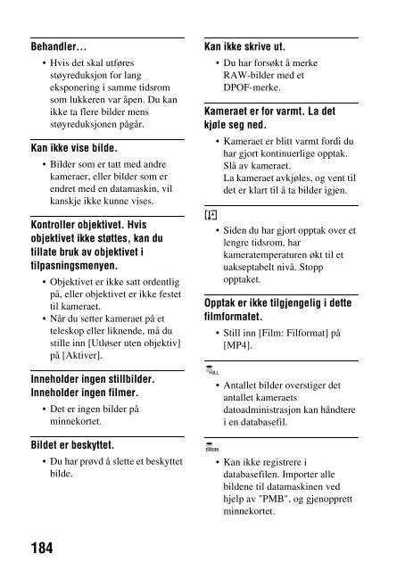 Sony DSLR-A560 - DSLR-A560 Consignes d&rsquo;utilisation Norv&eacute;gien