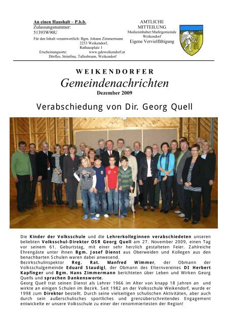 Nachmittagsbetreuung im Kindergarten - Marktgemeinde Weikendorf