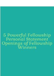 5 Powerful Fellowship Personal Statement Openings of Fellowship Winners